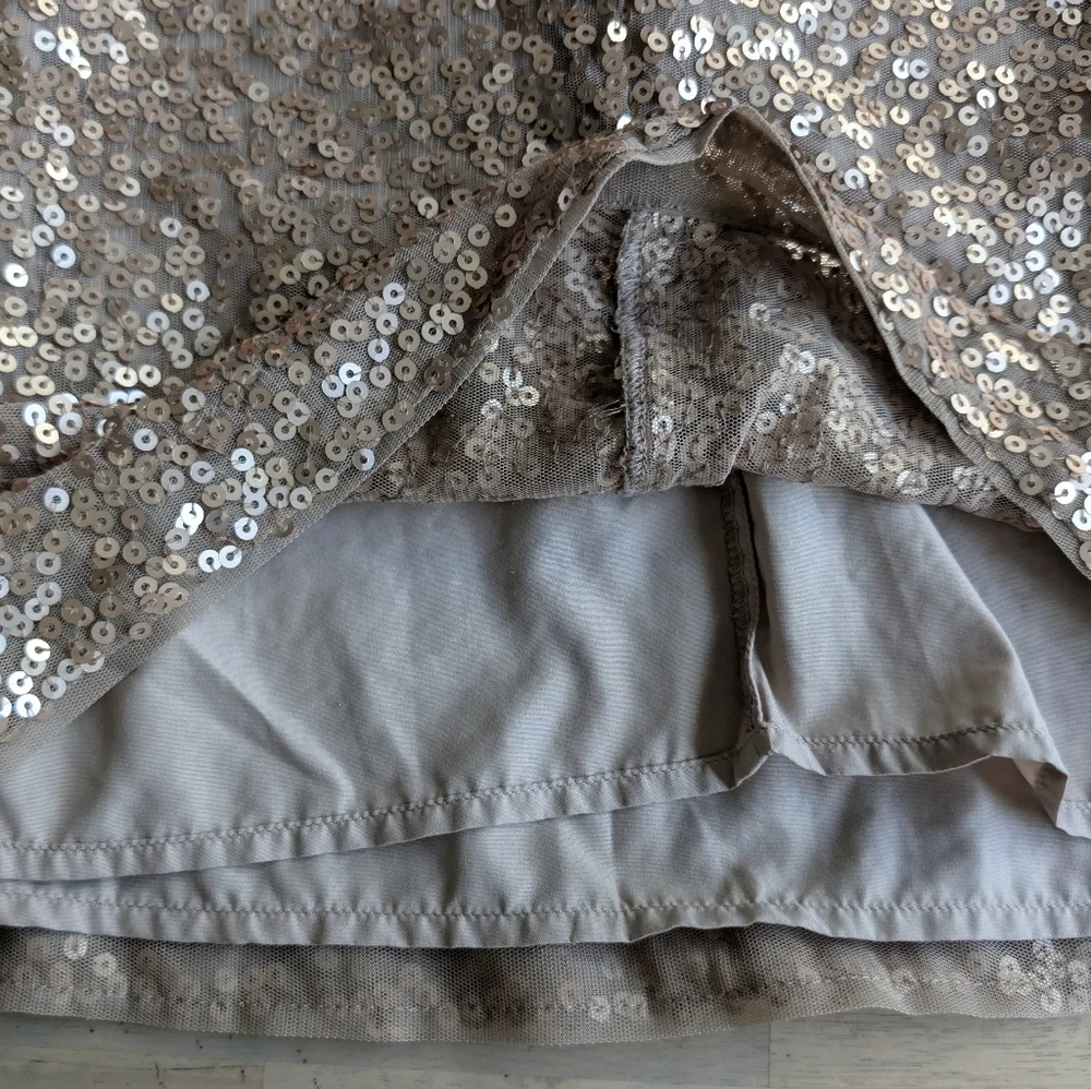 GAP Kids Rose gold Sequin Party‎ Dress (Size Small)